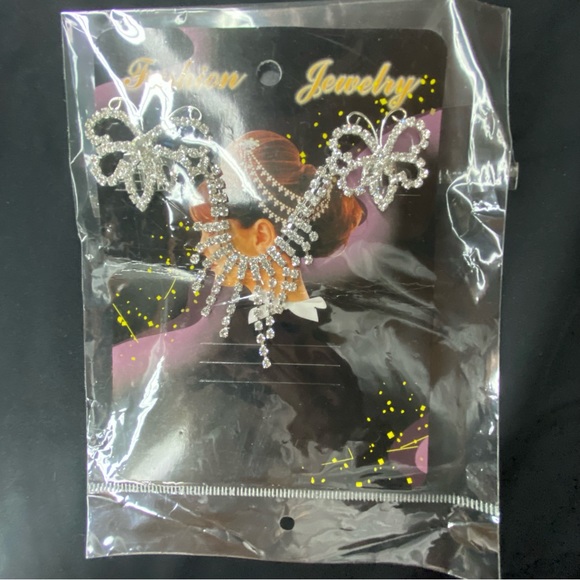 Wedding/ Prom Rhinestone Comb Bridal Chain Headpiece - Picture 5 of 5